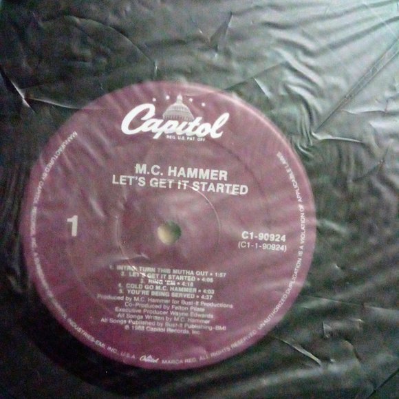 M.C. Hammer Let's Get Started Vinyl Record - Picture 3 of 4